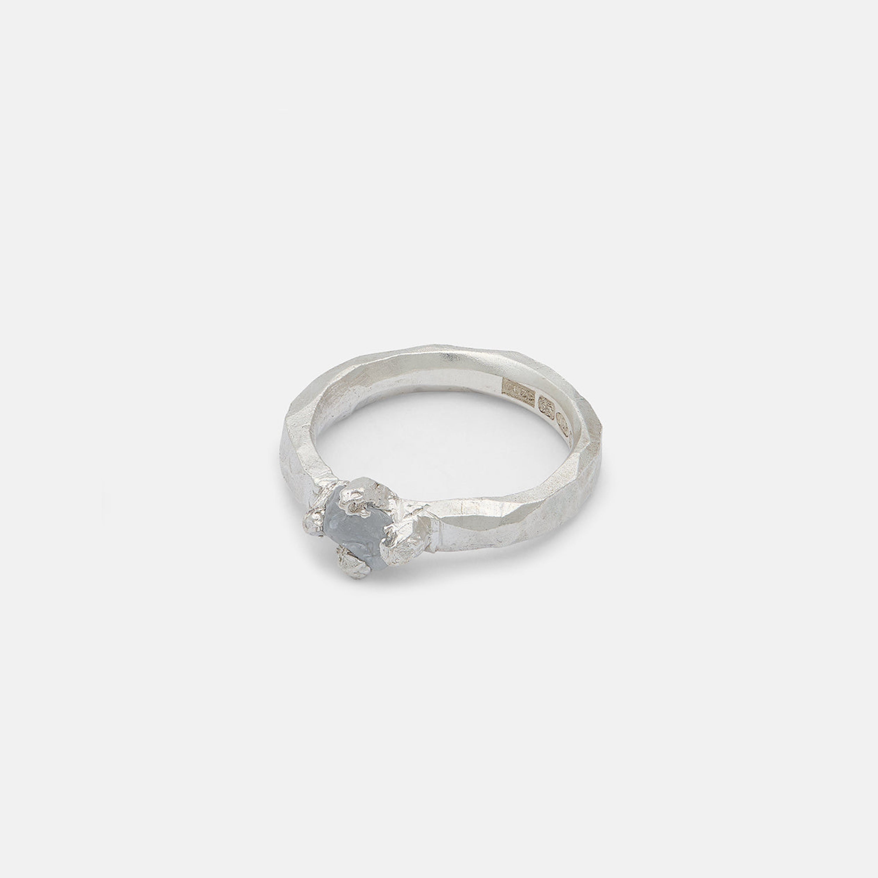 Raw White Sapphire Claw Ring