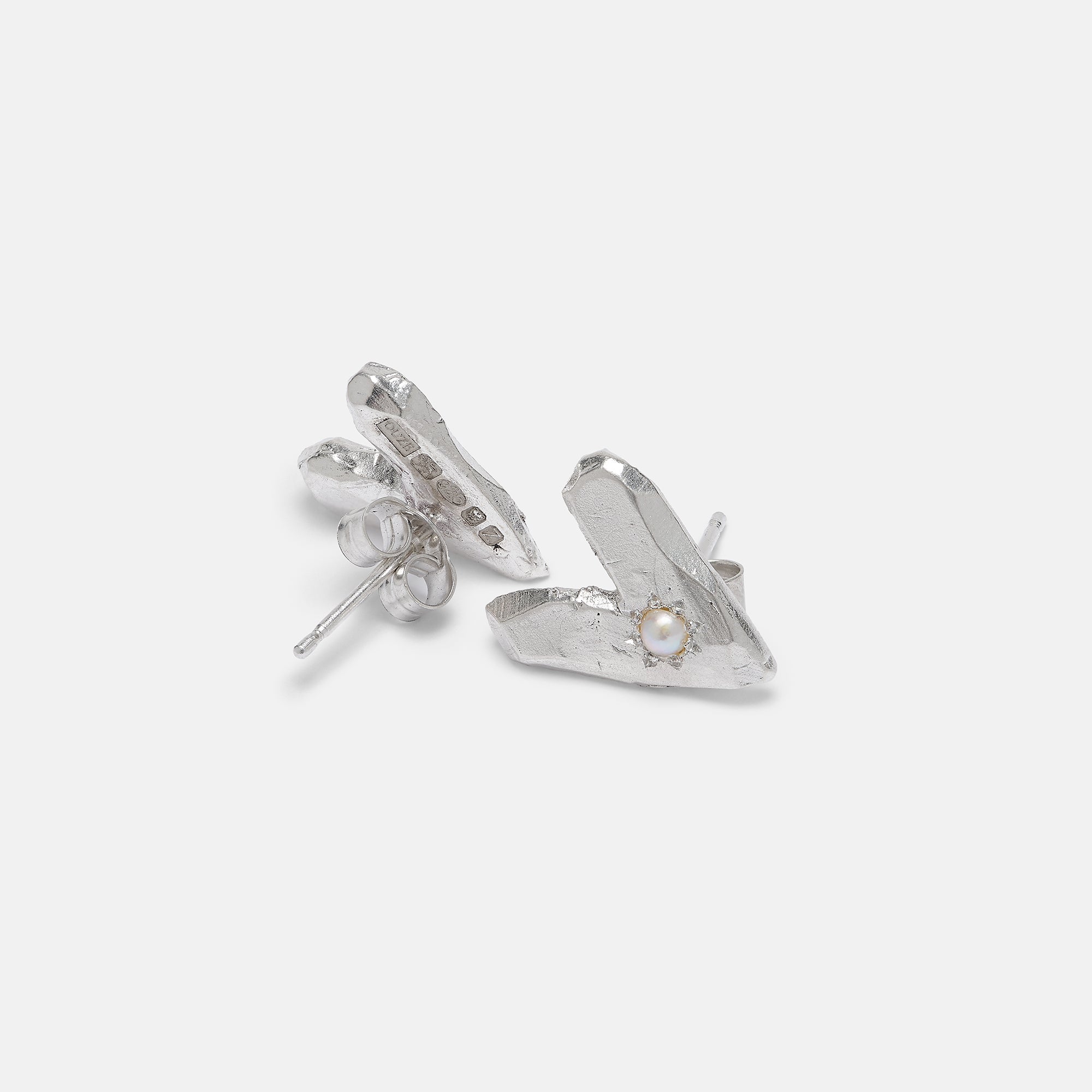 Pearl Heart Studs