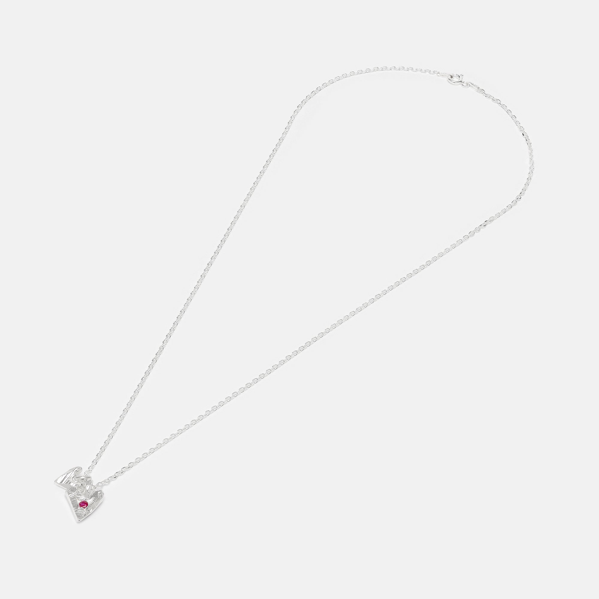 Ruby Sibling Heart Necklace