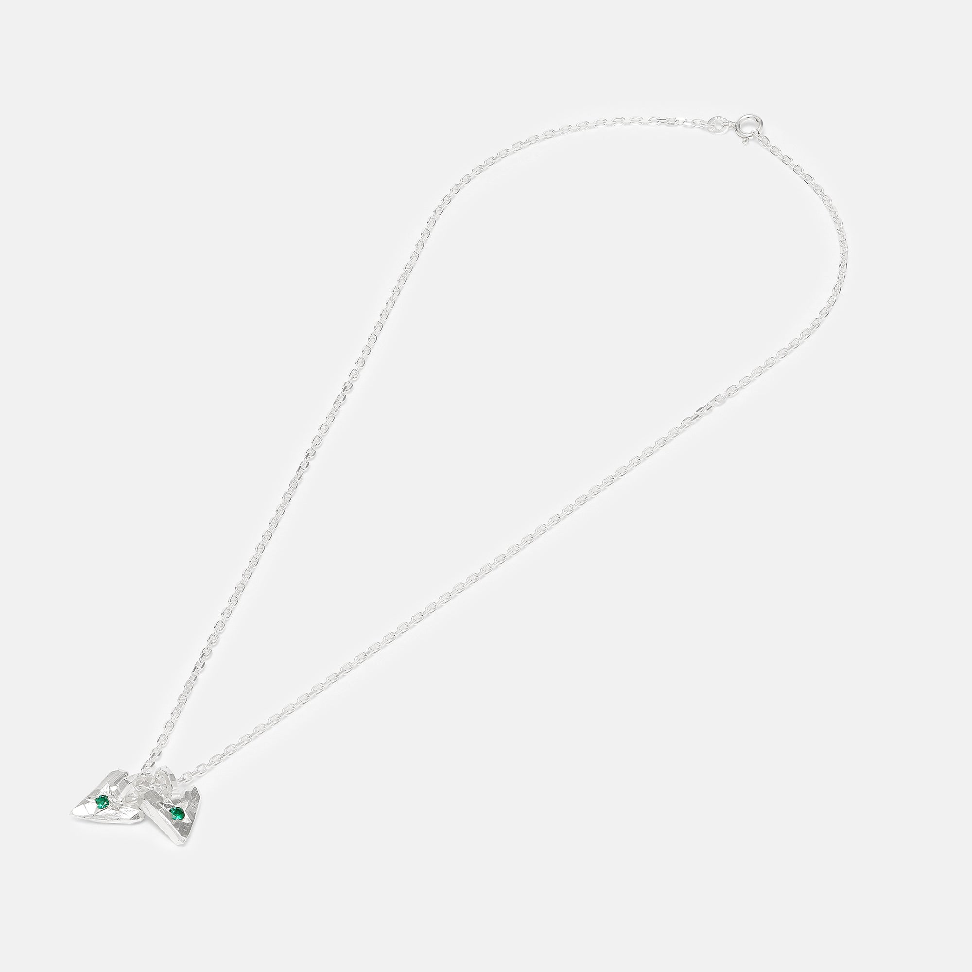Twin Emerald Hearts Necklace