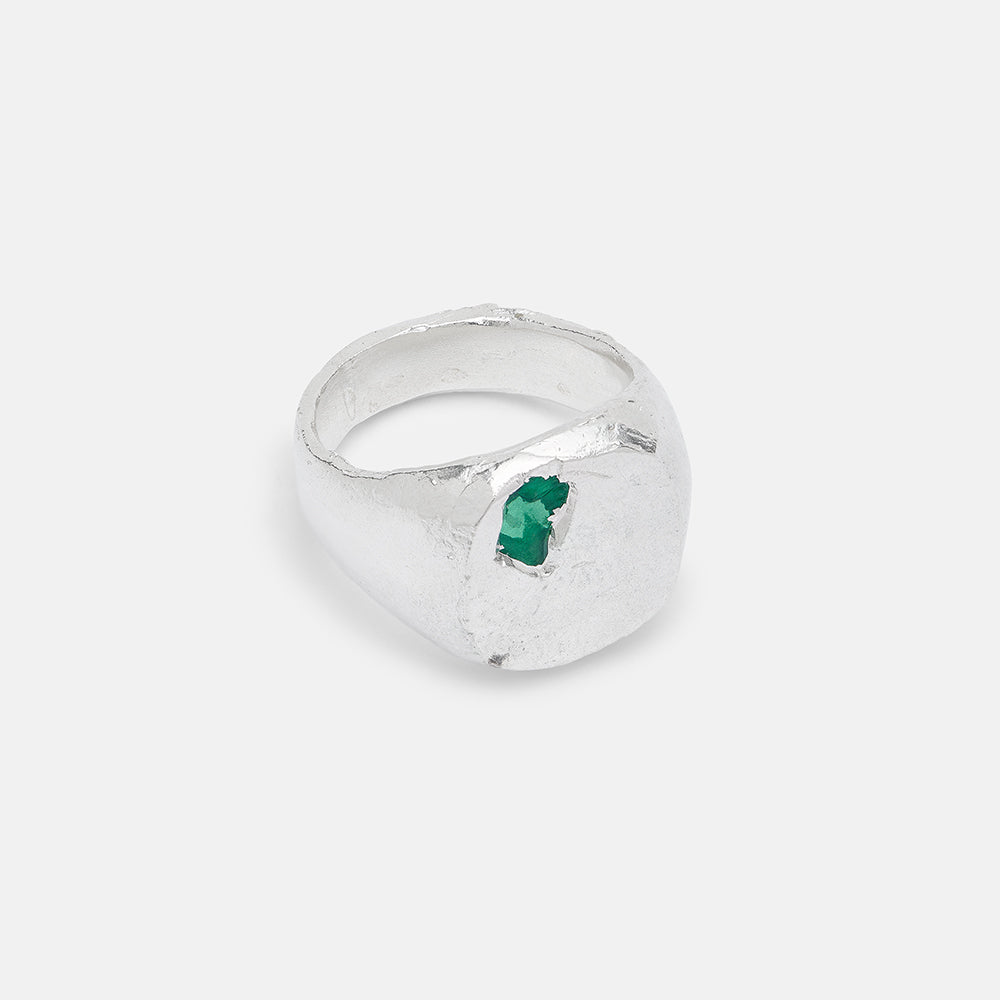 Una Round Emerald Signet