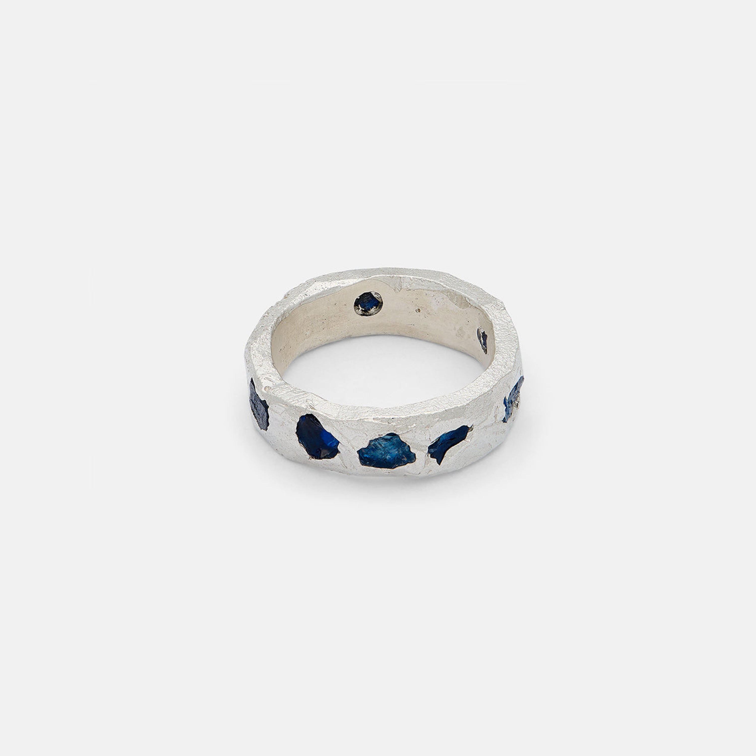 Raw Blue Sapphire Scatter Band