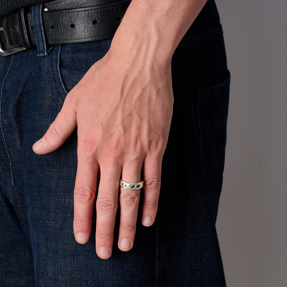 Raw Blue Sapphire Scatter Band
