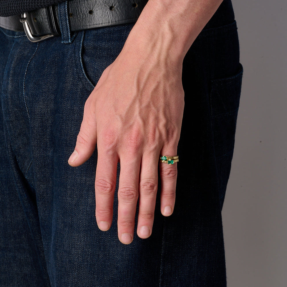 14k Gold Fused Emerald Claws