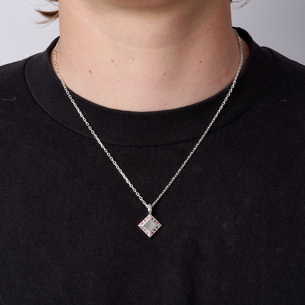 Diamond Ruby Facet Necklace