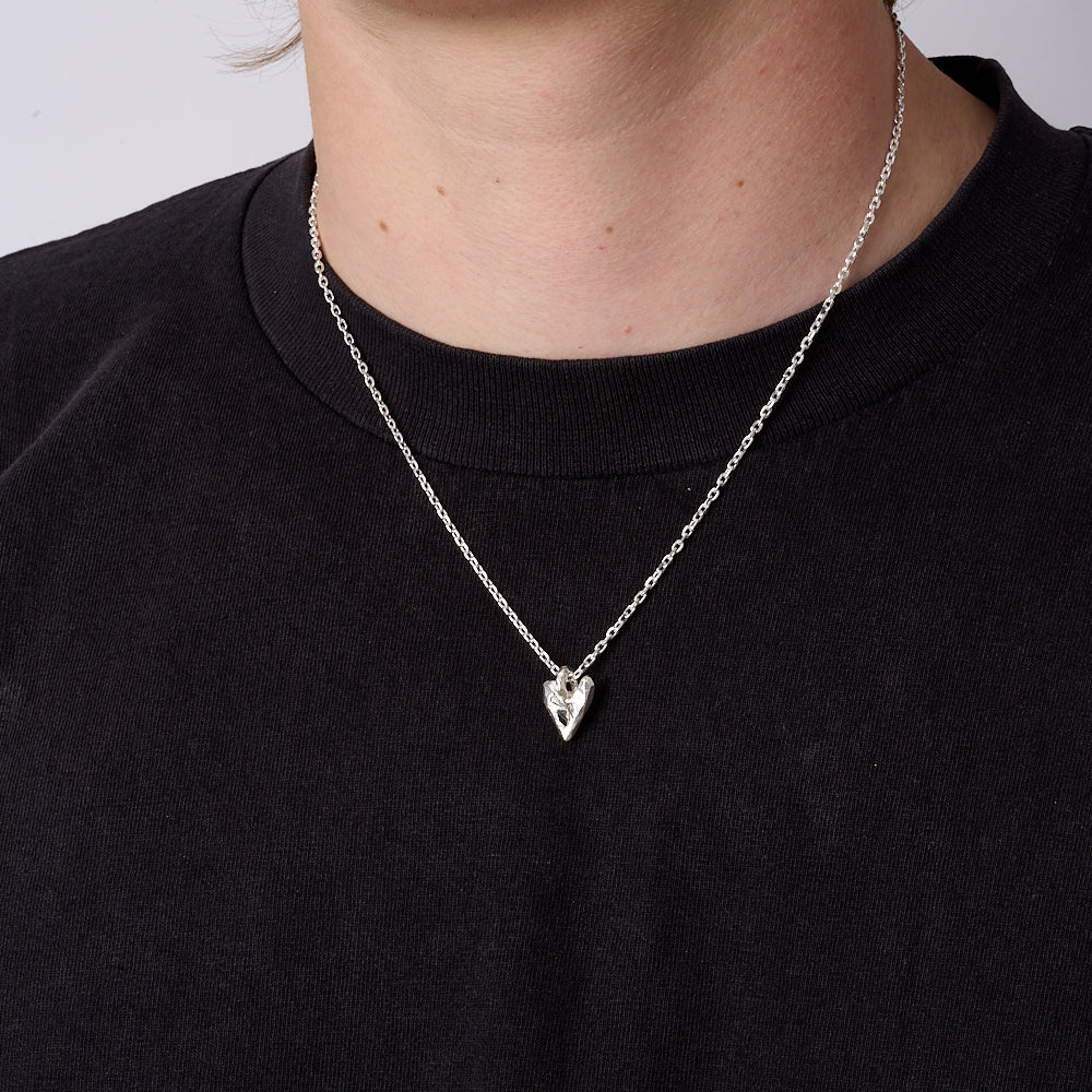 Raw Blue Sapphire Heart Necklace
