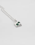EMBEDDED RAW EMERALD SQUARE NECKLACE