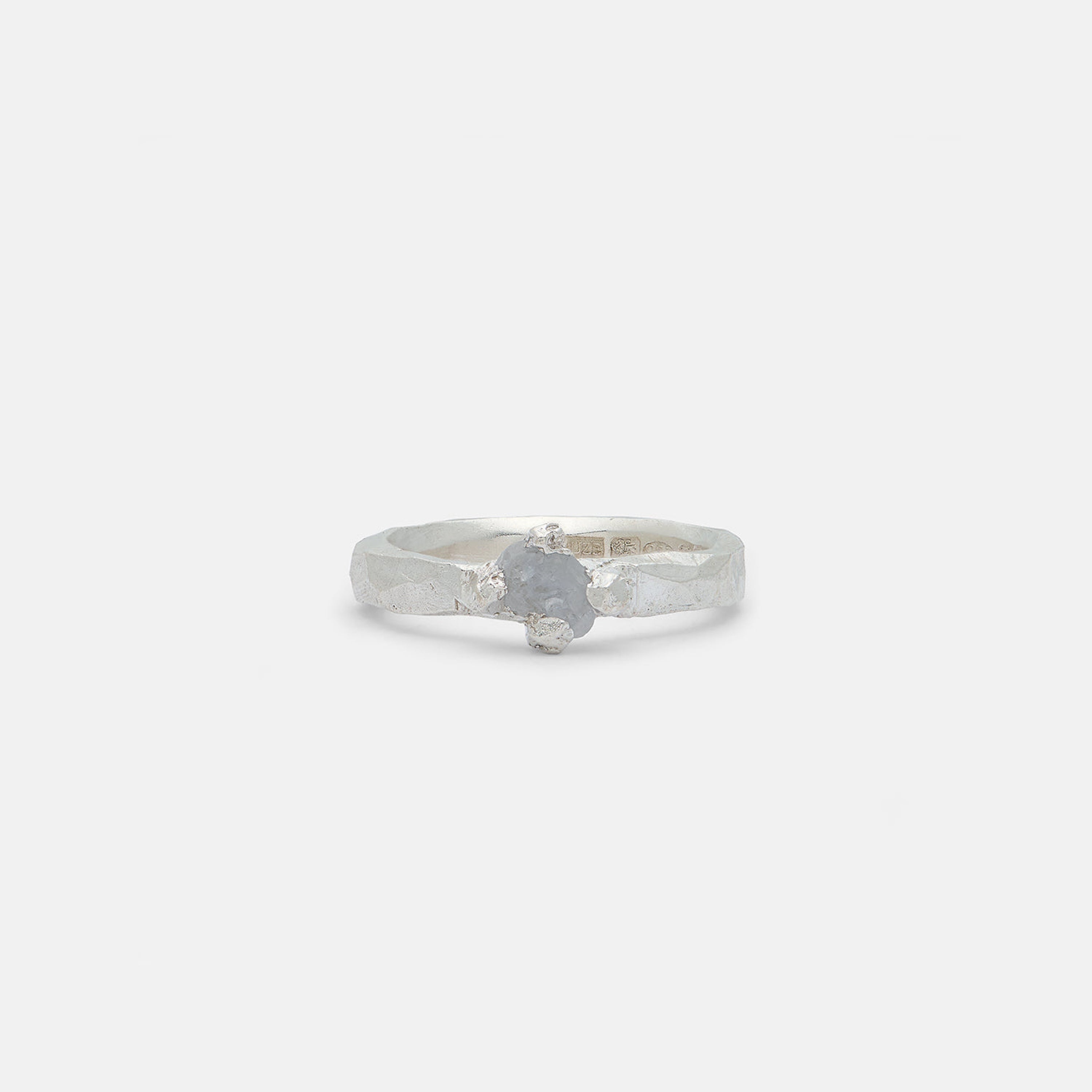 Raw White Sapphire Claw Ring