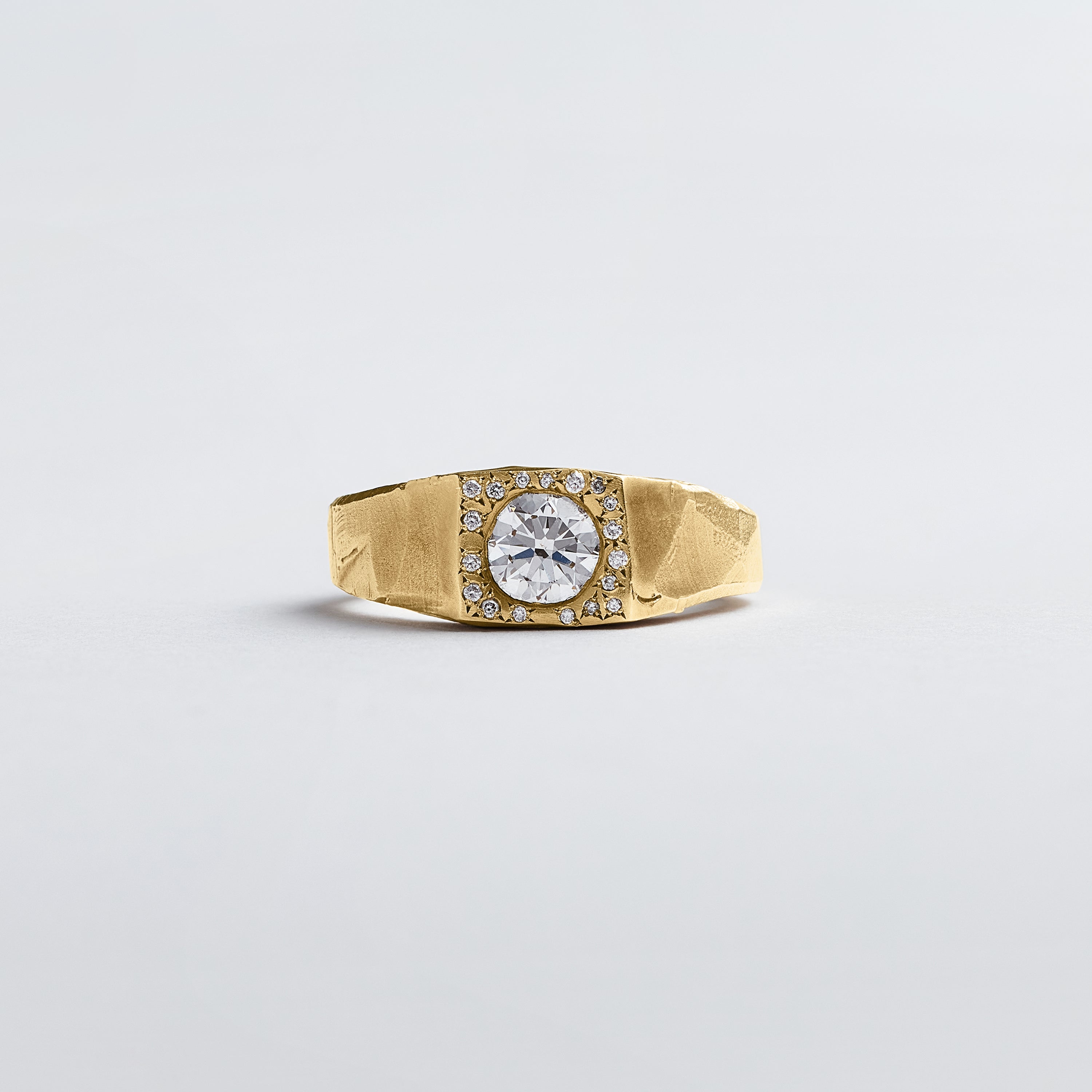 Boarded Diamond Signet