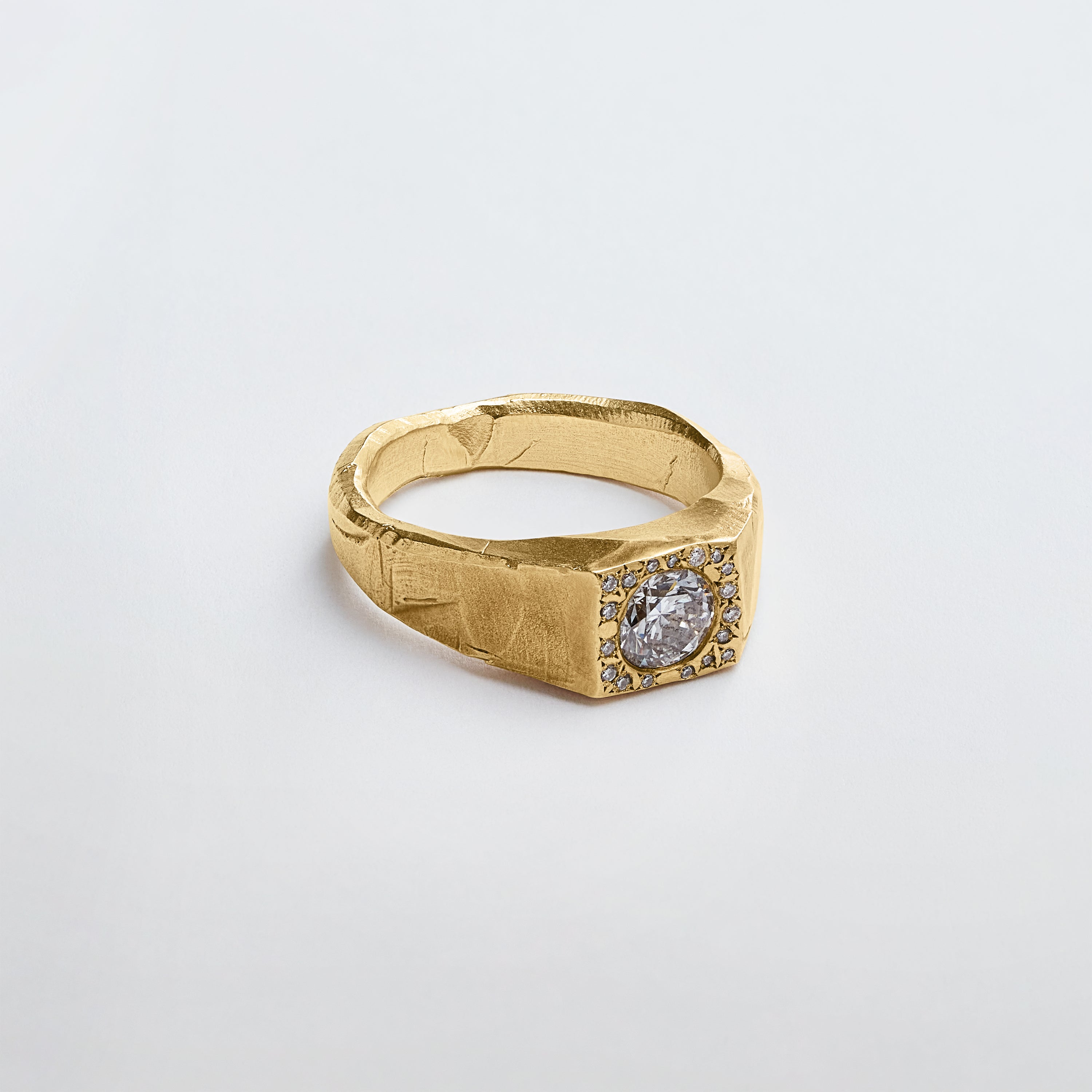 Boarded Diamond Signet