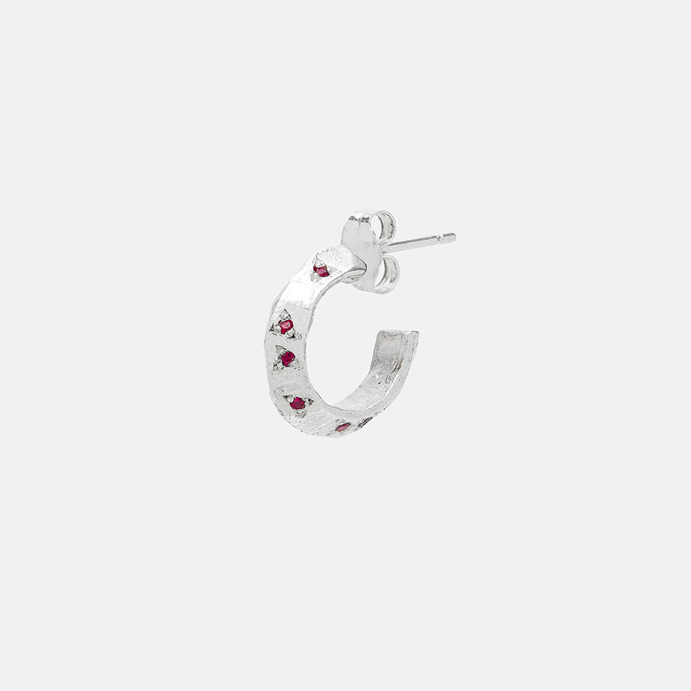 Ruby Knife Edge Hoop