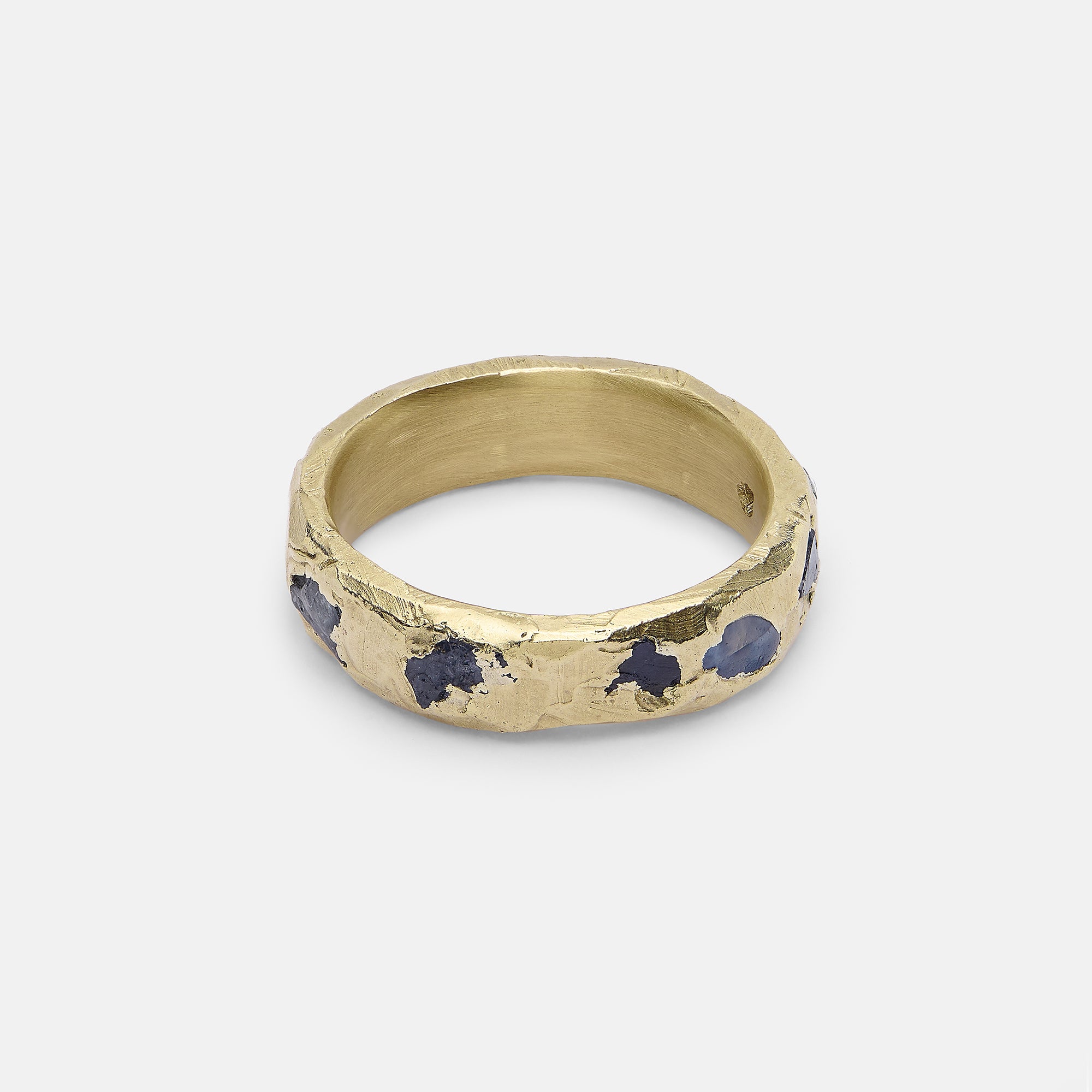 9k Gold Raw Blue Sapphire Scatter Band