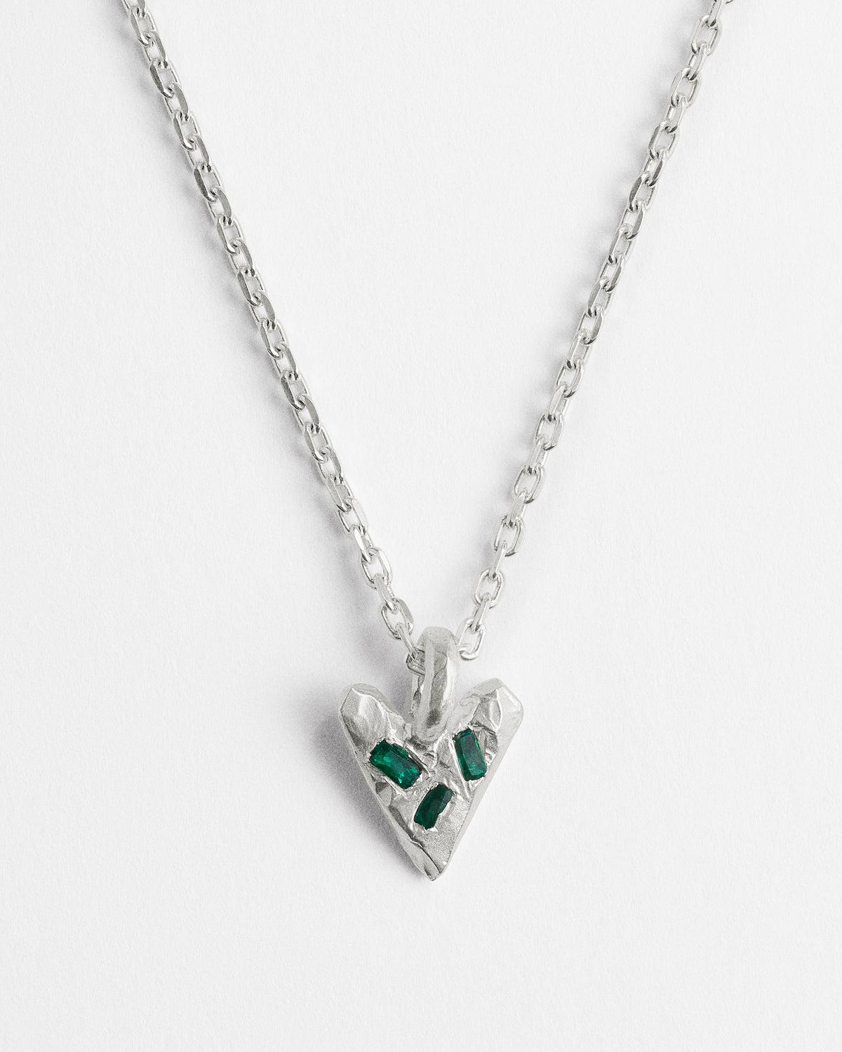 Emerald Scatter Heart Pendant