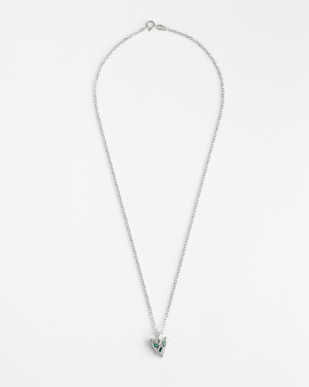 Emerald Scatter Heart Pendant