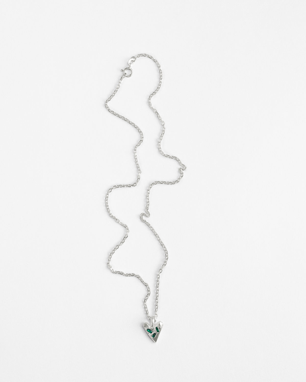 Emerald Scatter Heart Pendant