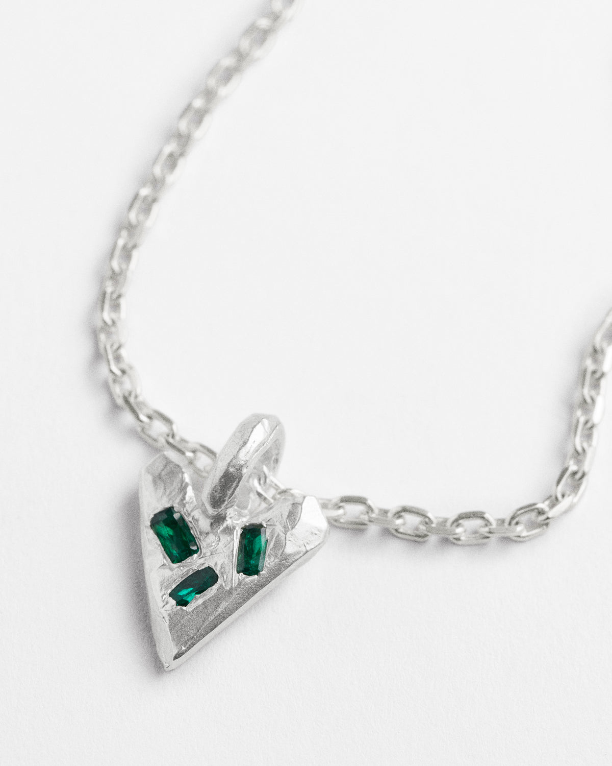 Emerald Scatter Heart Pendant