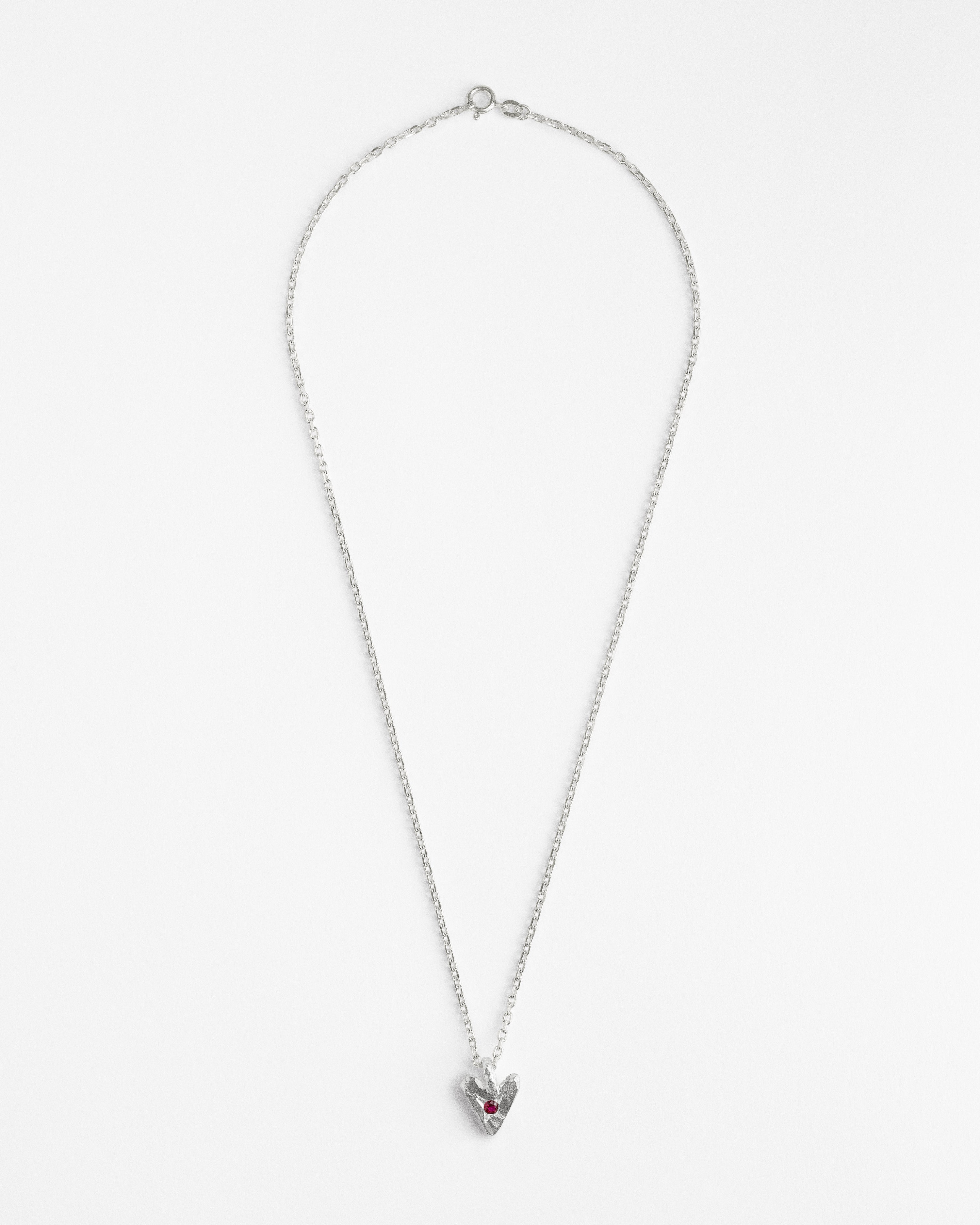 Ruby Star Heart Pendant