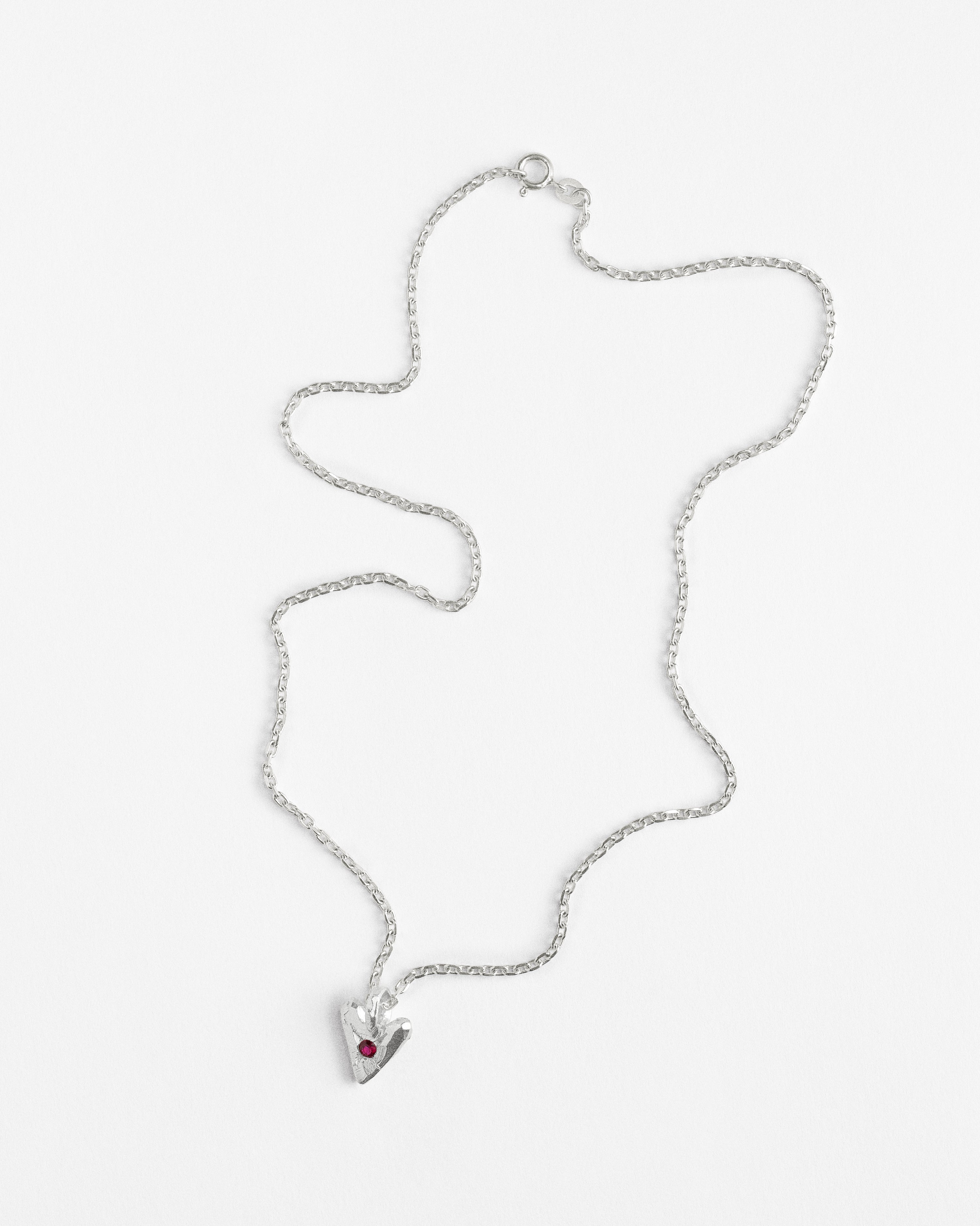Ruby Star Heart Pendant