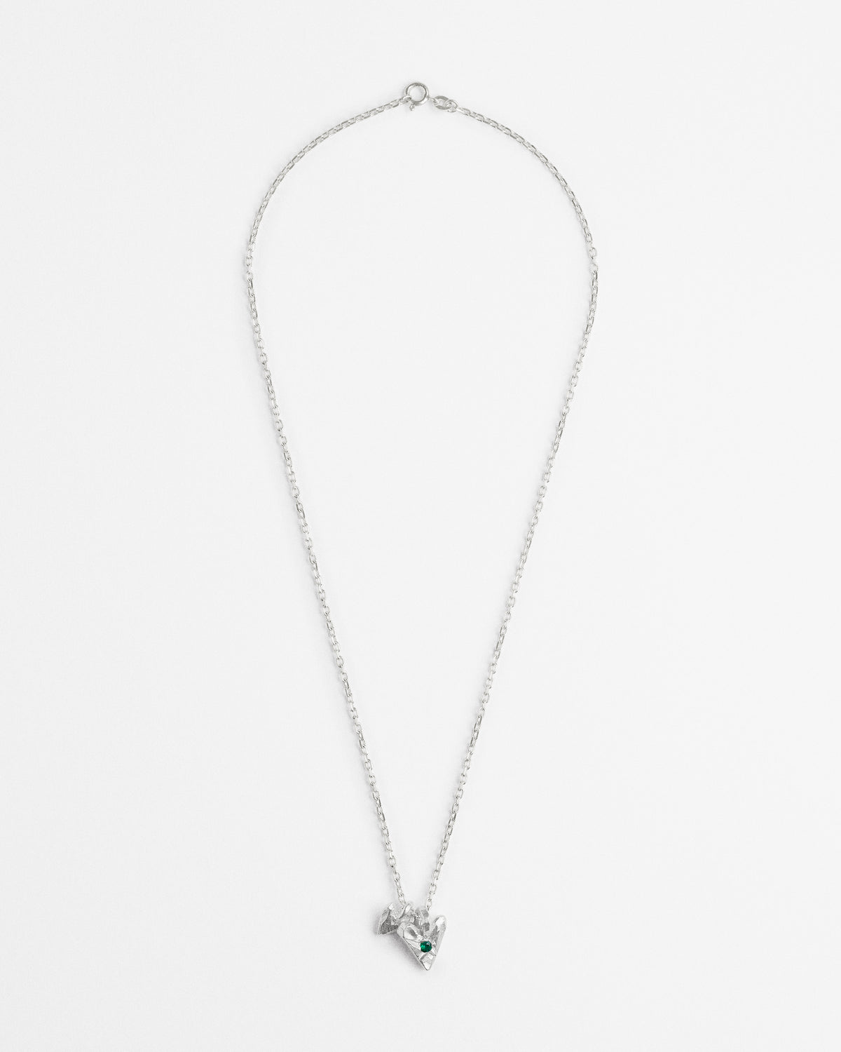 Emerald Sibling Heart Necklace