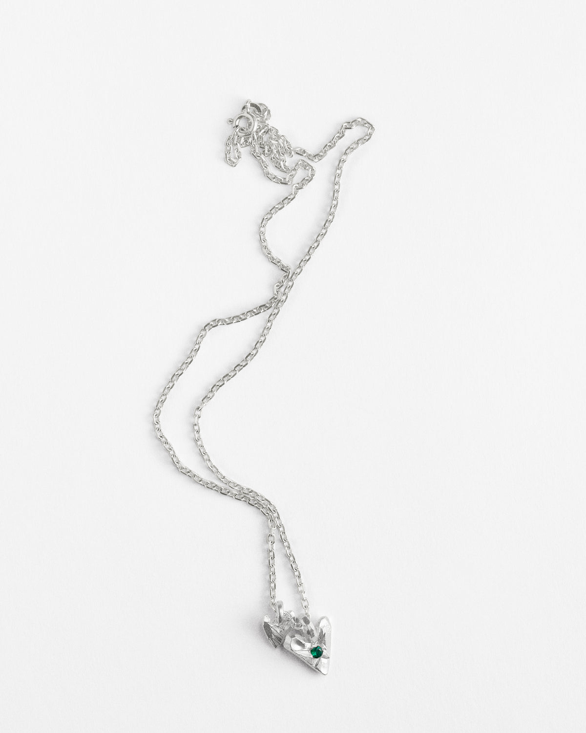Emerald Sibling Heart Necklace