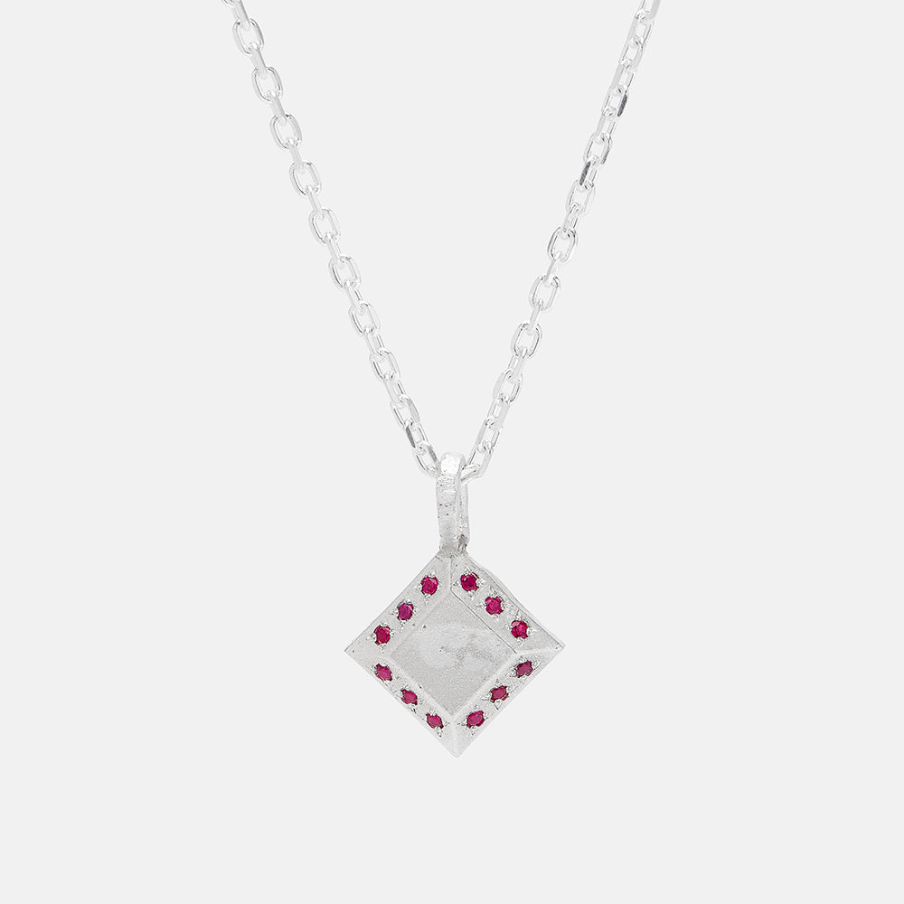 Diamond Ruby Facet Necklace