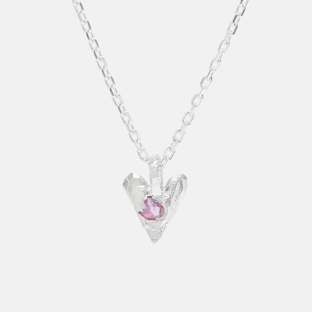Raw Pink Sapphire Heart
