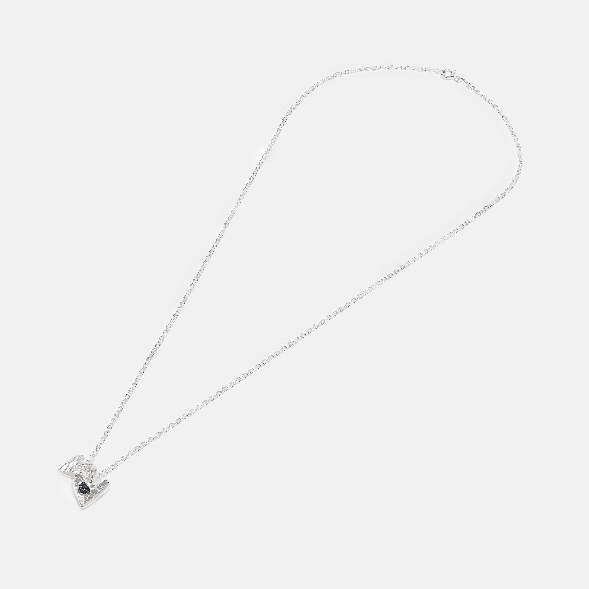 Blue Sapphire Sibling Heart Necklace