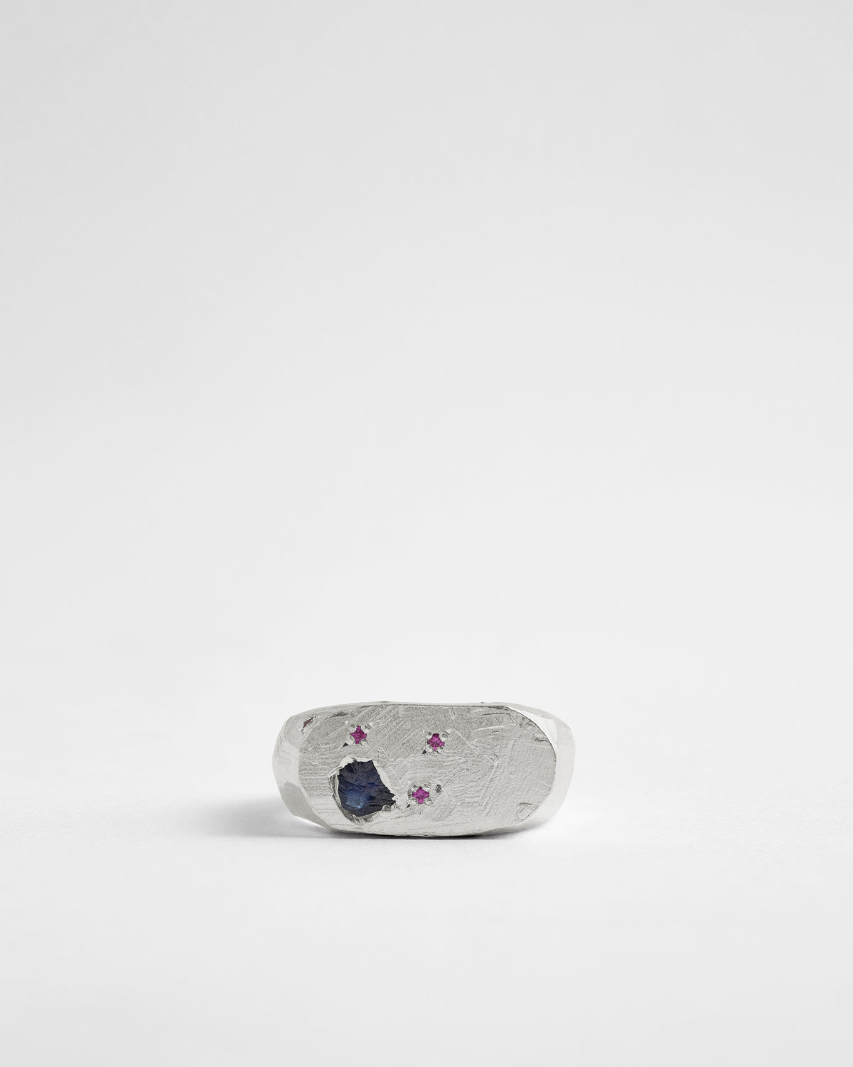 Sapphire & Ruby Oval Cluster Signet
