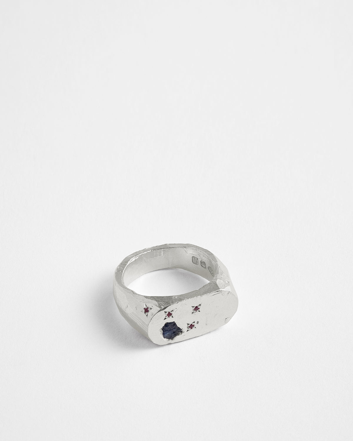 Sapphire & Ruby Oval Cluster Signet