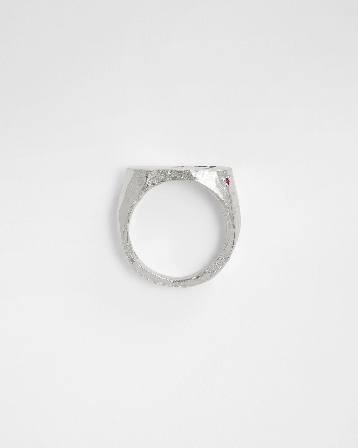 Sapphire & Ruby Oval Cluster Signet