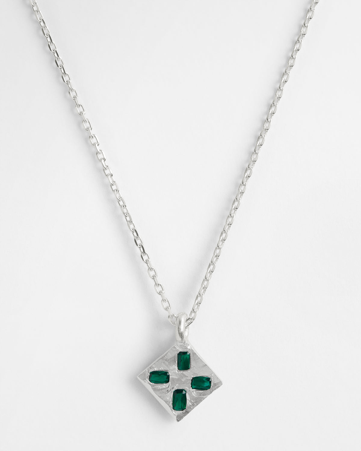Emerald Morris Square Pendant