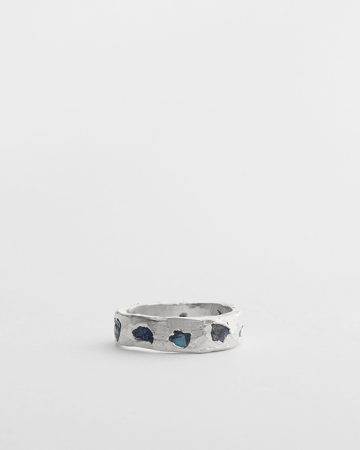 Raw Blue Sapphire Scatter Band