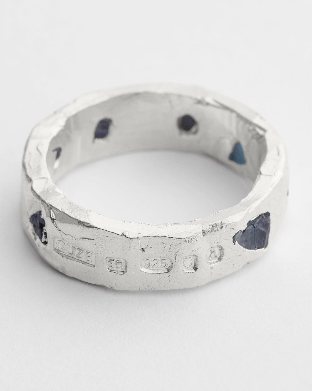 Raw Blue Sapphire Scatter Band