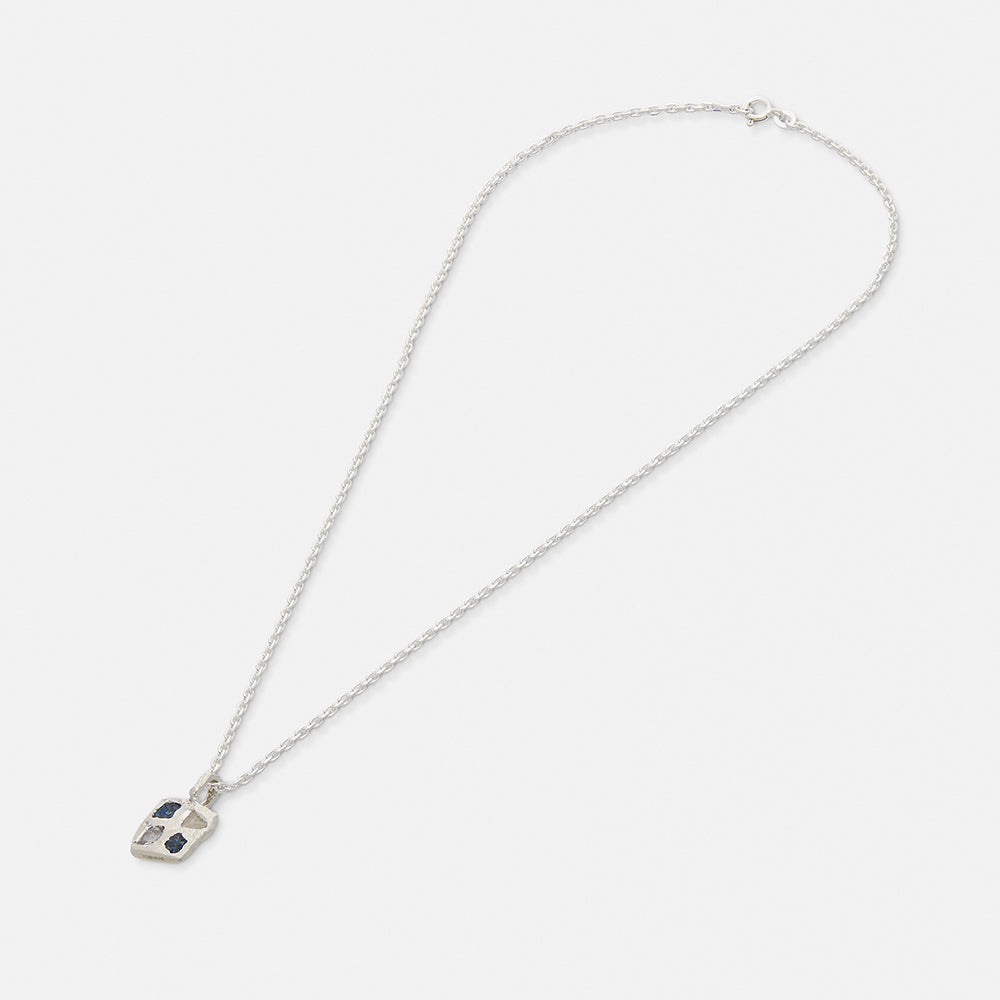 【関税込み】The Ouze シルバー Foursquare Sapphire ネックレス Silver – The Ouze