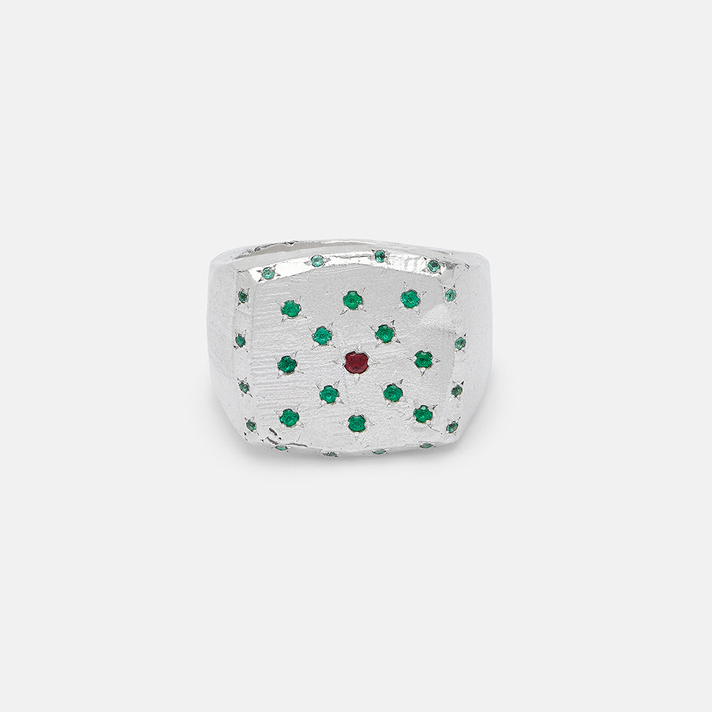 Emerald Polka & Ruby Signet
