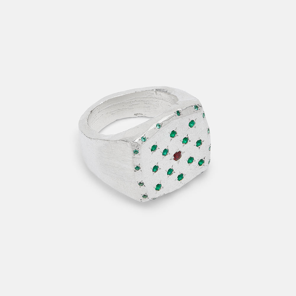 Emerald Polka & Ruby Signet