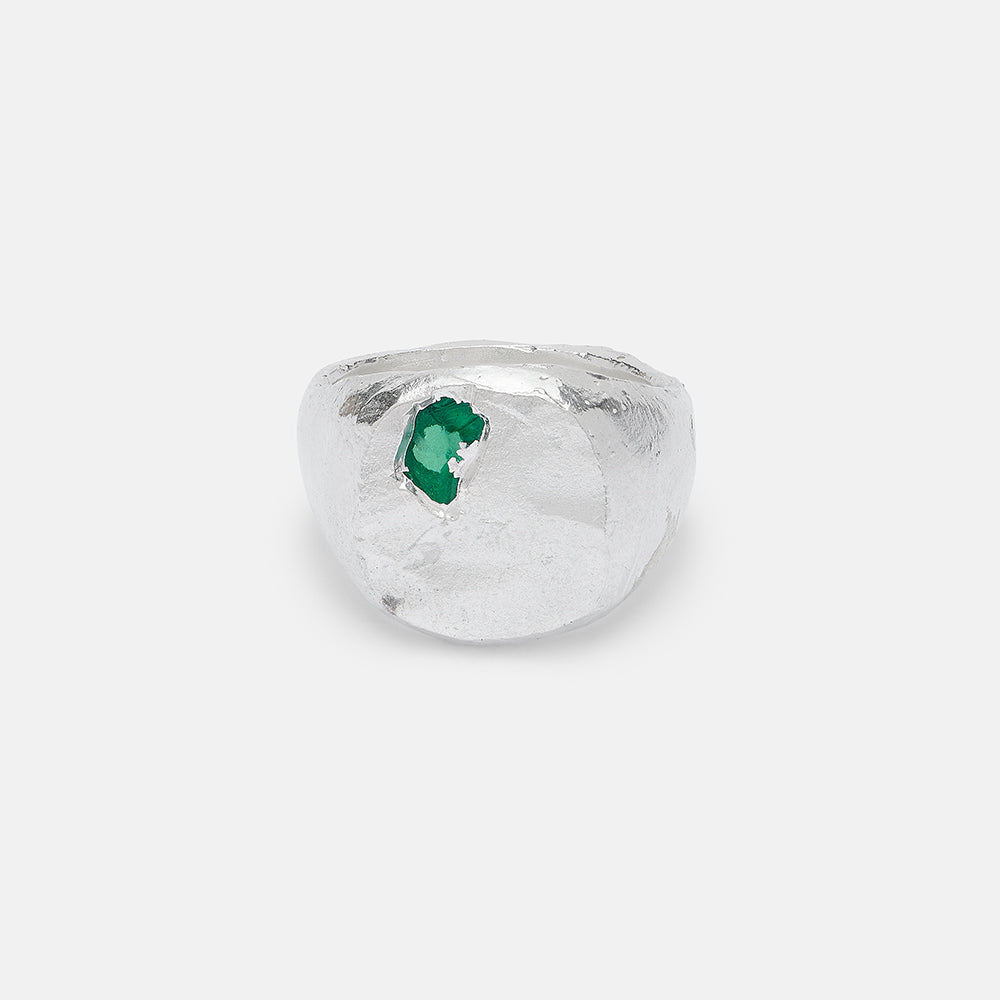 Una Round Emerald Signet