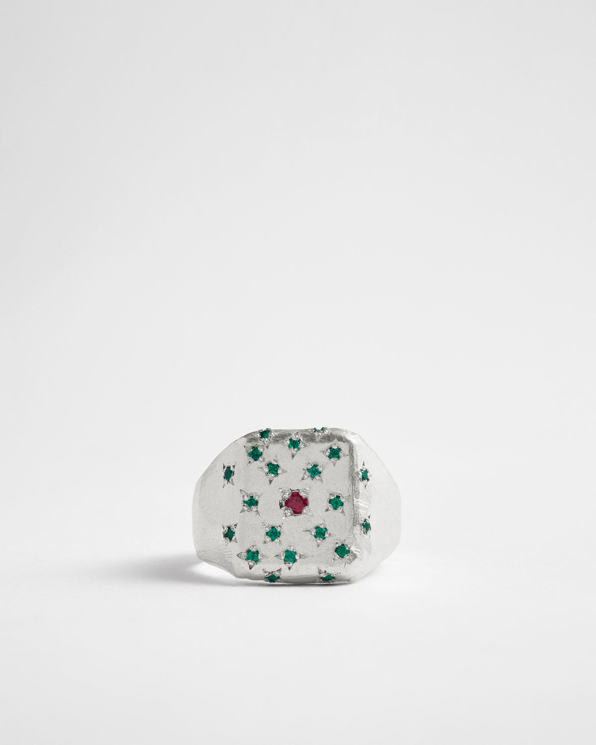 Emerald & Ruby Portrait Polka Signet