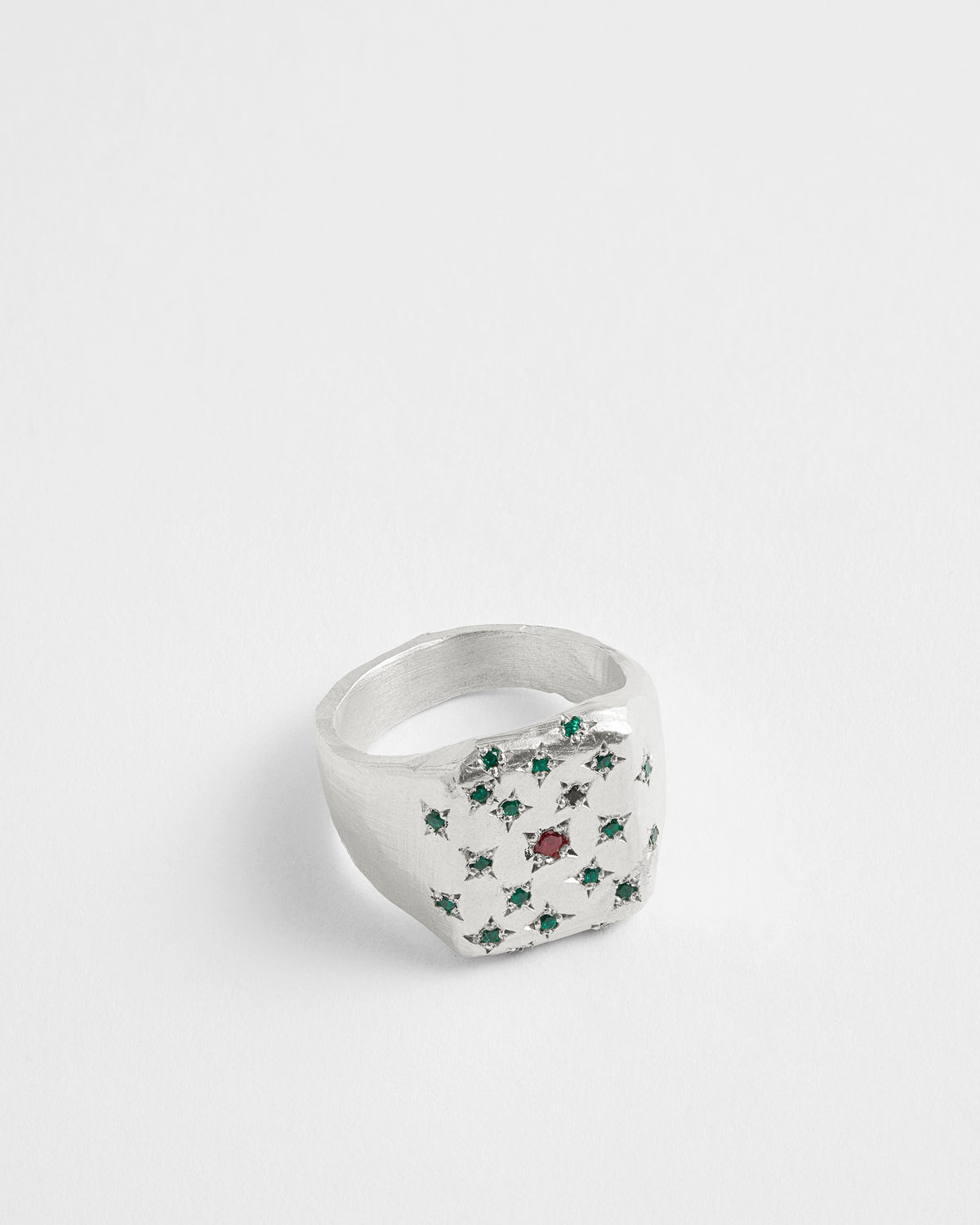 Emerald & Ruby Portrait Polka Signet