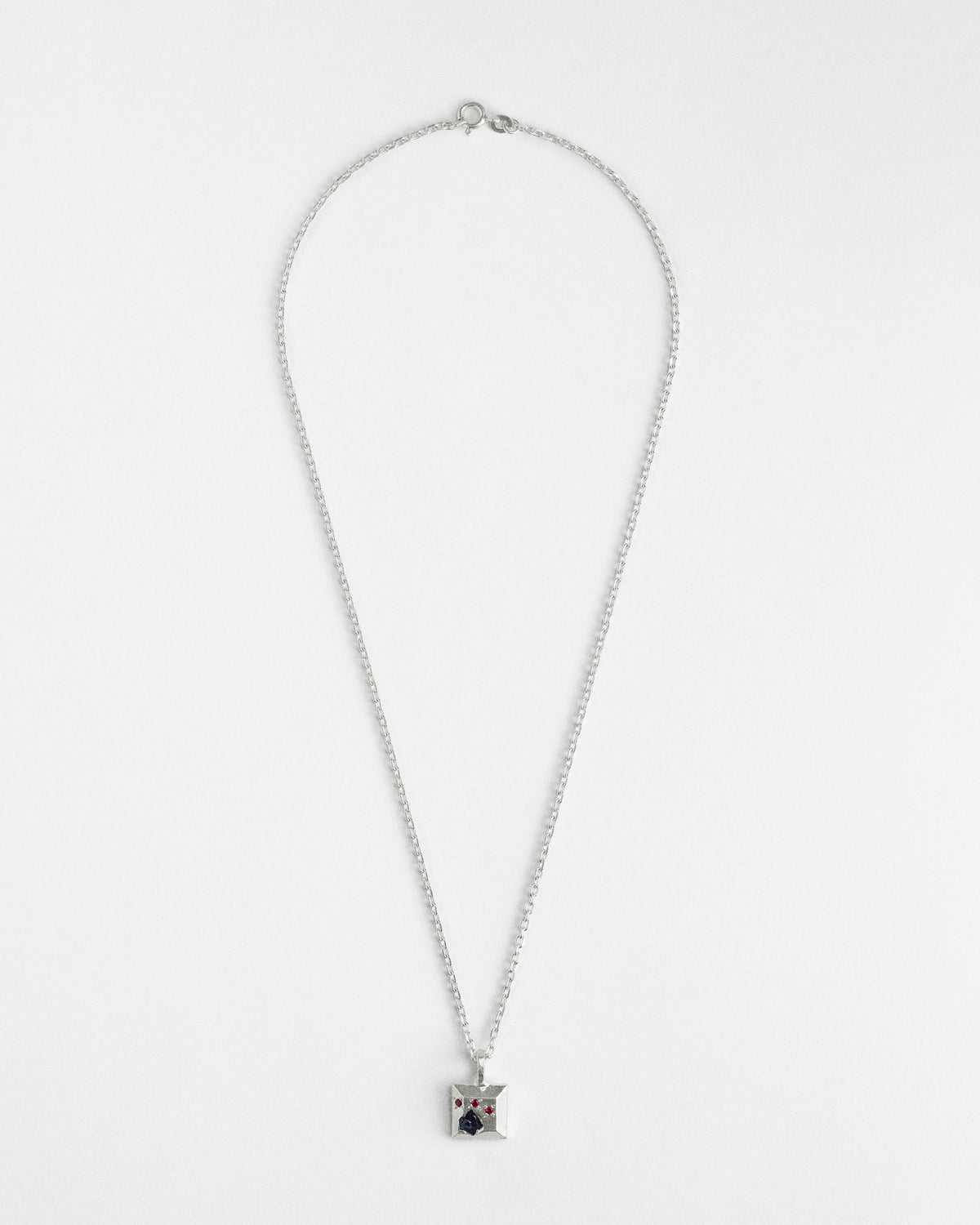 Ruby Halo Square Cut Pendant