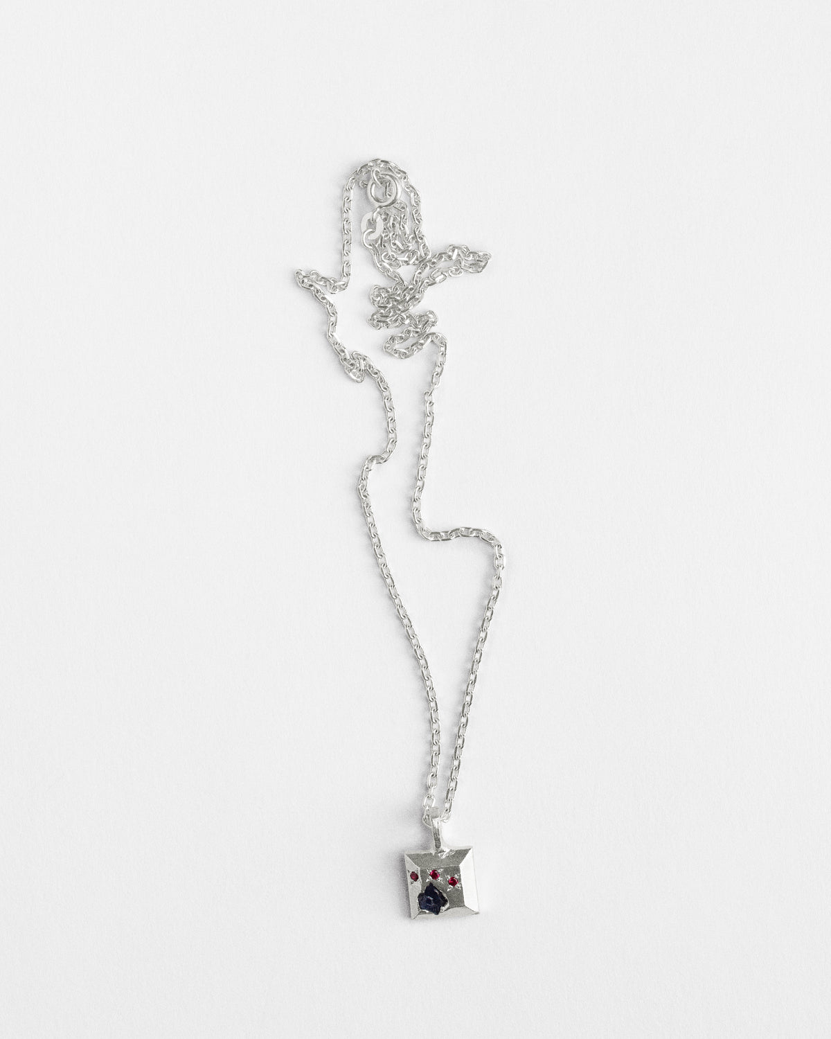 Ruby Halo Square Cut Pendant