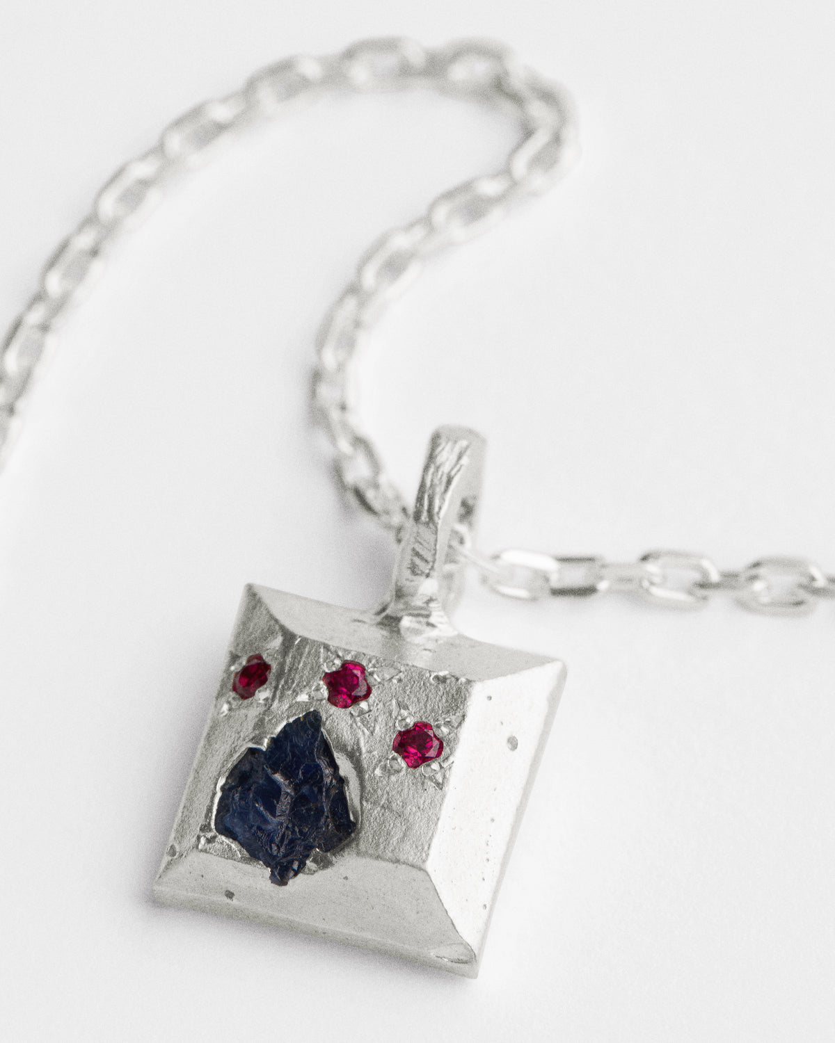 Ruby Halo Square Cut Pendant