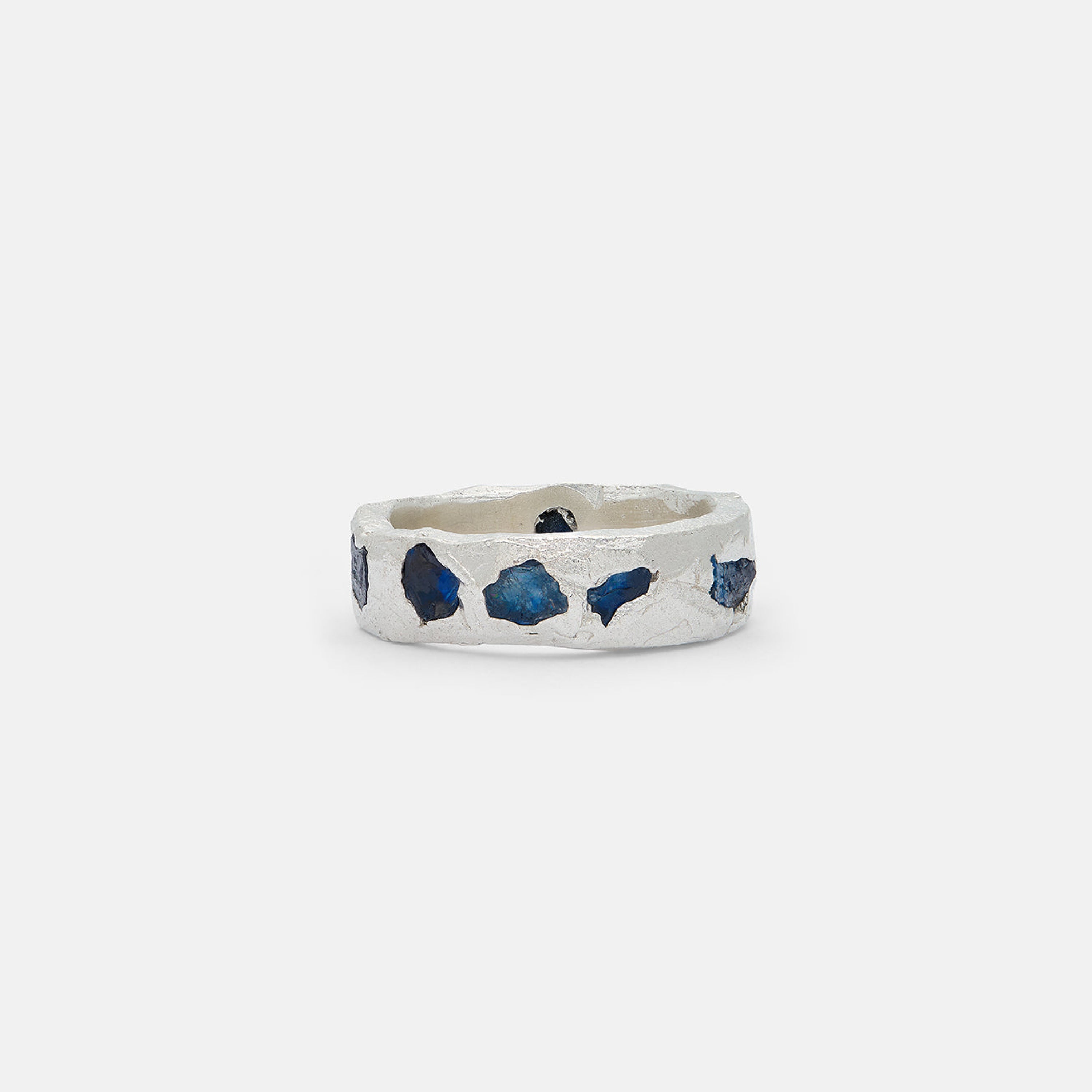 Raw Blue Sapphire Scatter Band