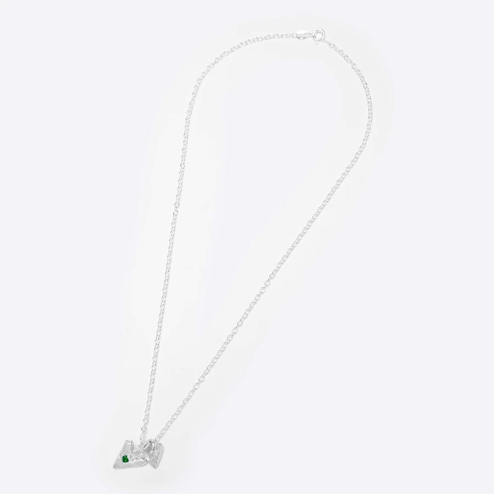 SIBLING EMERALD HEARTS NECKLACE