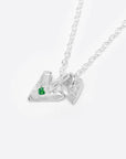 SIBLING EMERALD HEARTS NECKLACE