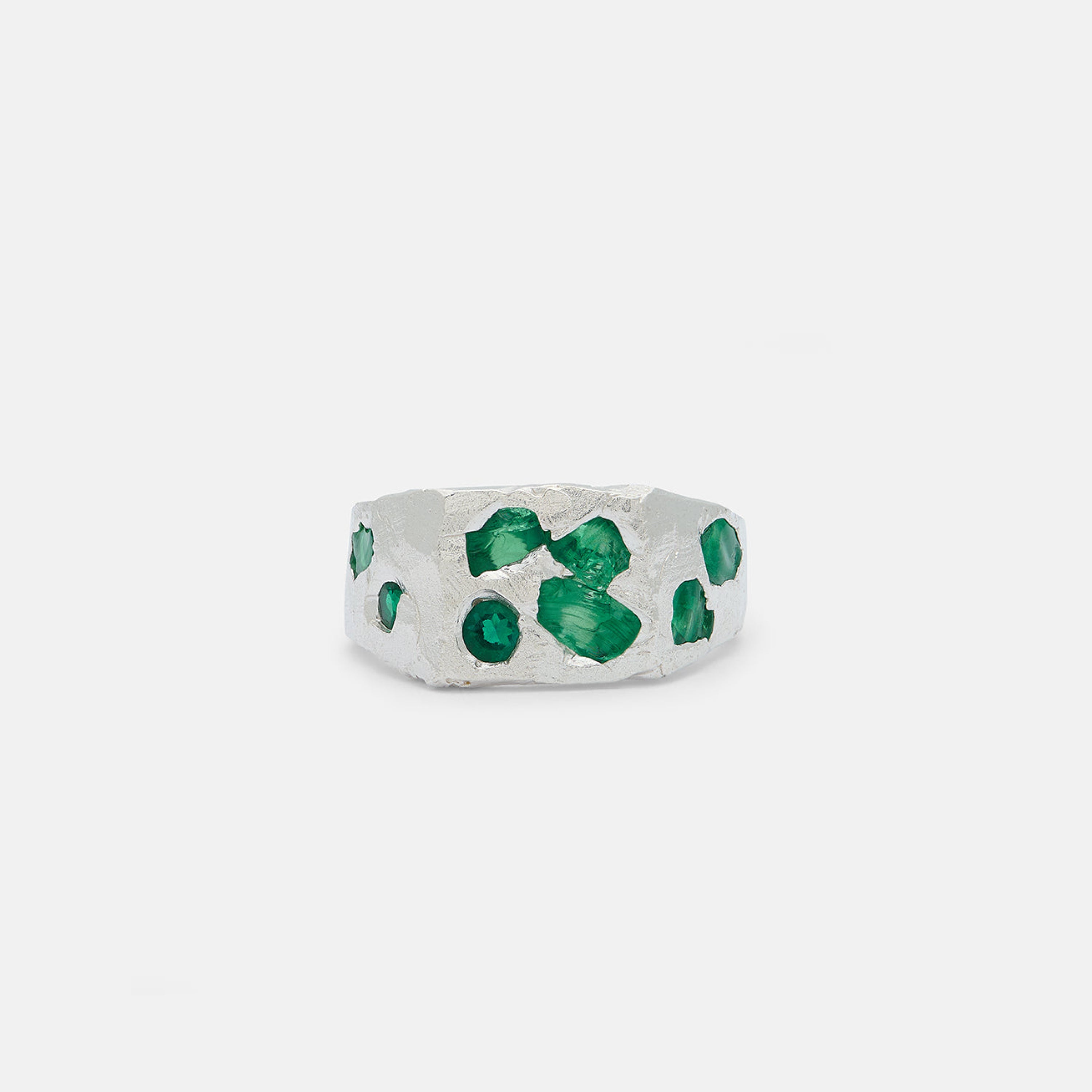 Raw Emerald Scatter Signet