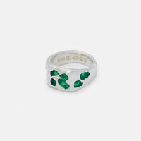 Raw Emerald Scatter Signet
