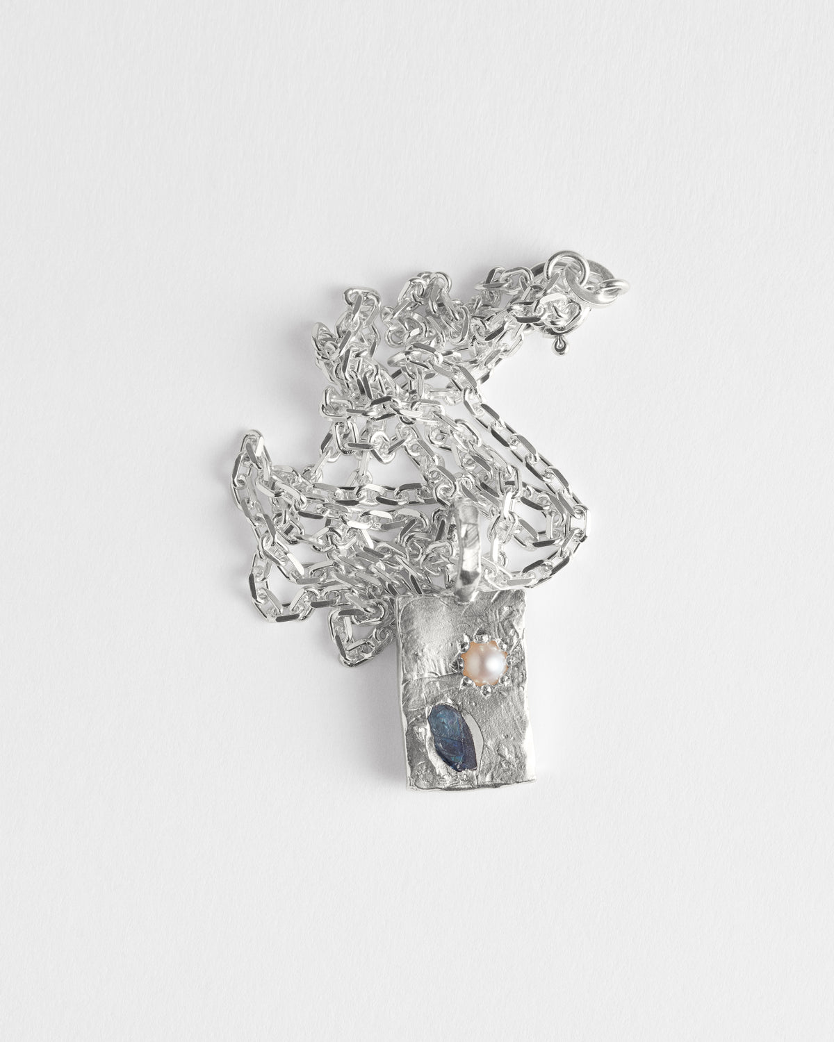 Pearl & Sapphire Tablet Pendant