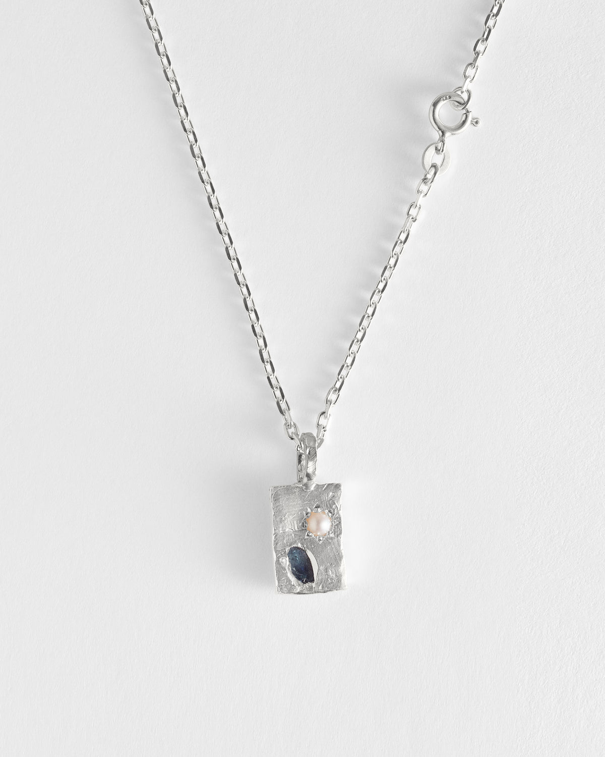 Pearl & Sapphire Tablet Pendant