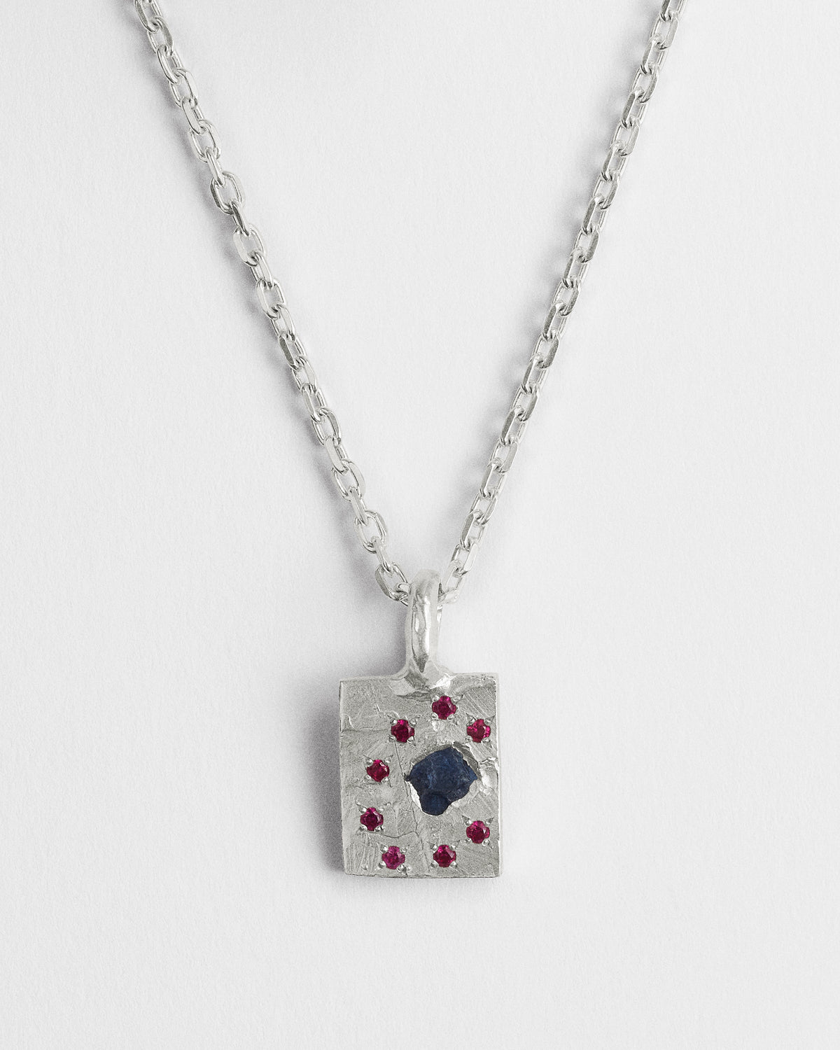Ruby Halo Tablet Pendant